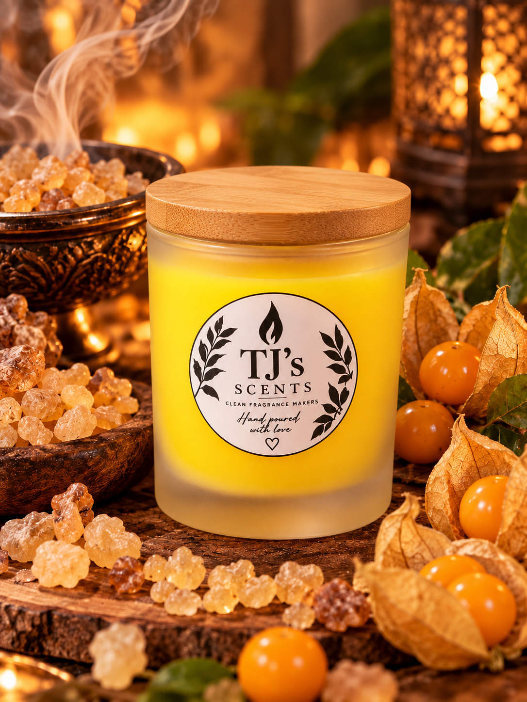 Frankincense and Goldenberry Scented Candle – TJ's Scents